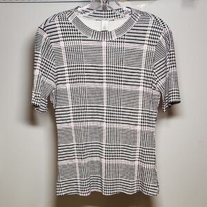 White House Black Market | Plaid Short Sleeve Top | S